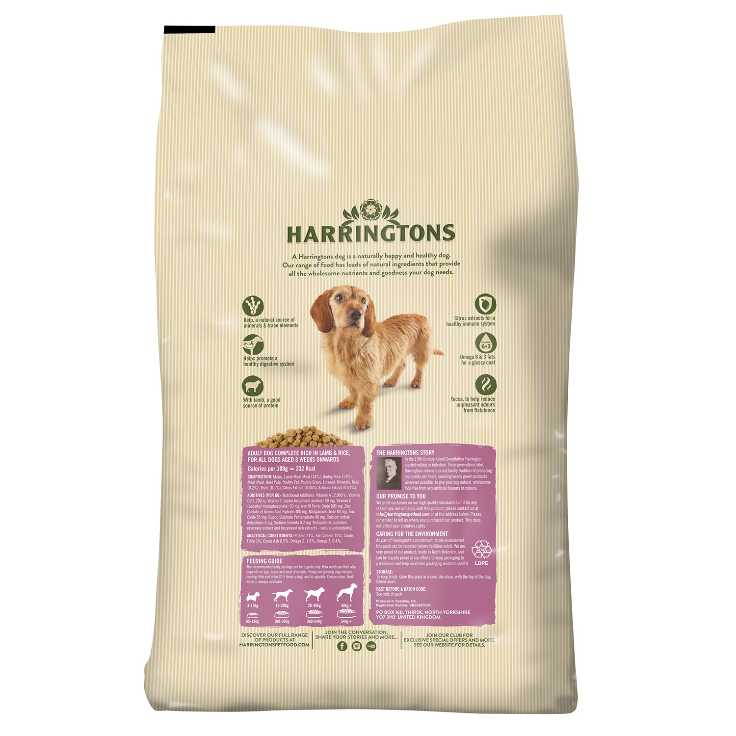 Harringtons The Natural Choice Rich in Lamb Complete Dog Food 15kg Image 2