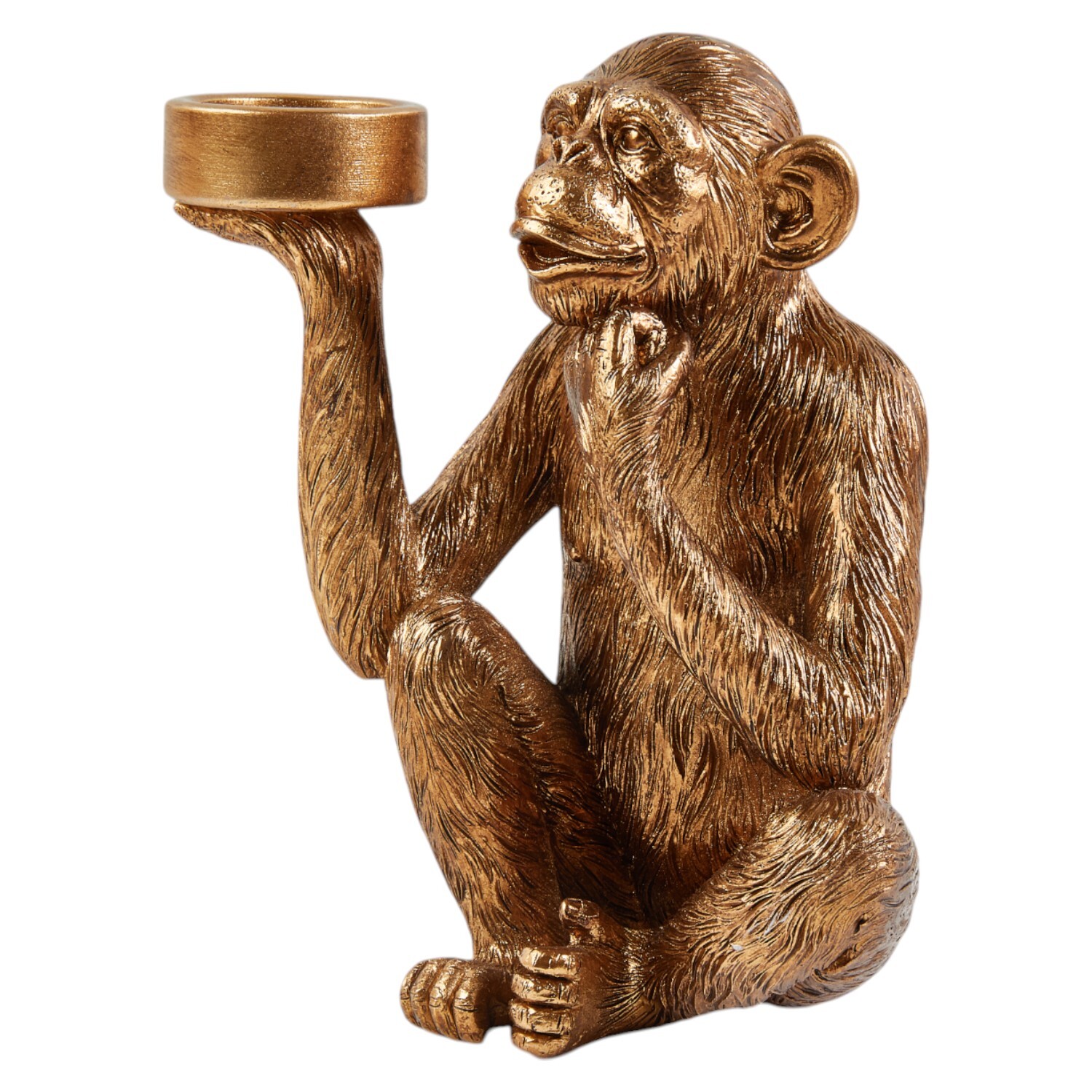 Modern Monkey Tealight Holder Gold Image 1