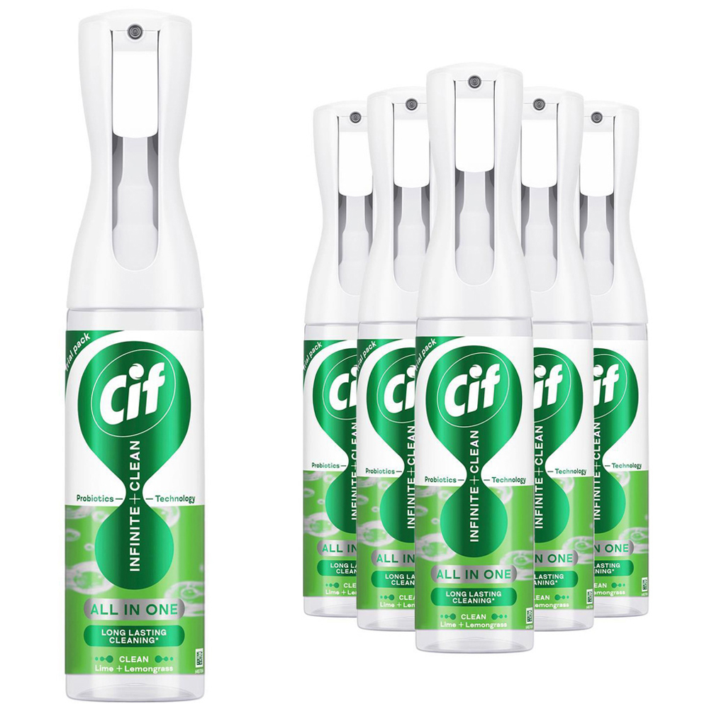Cif Infinite Clean All in One Lime and Lemongrass Cleaner Spray 250ml 6 Pack Image 1