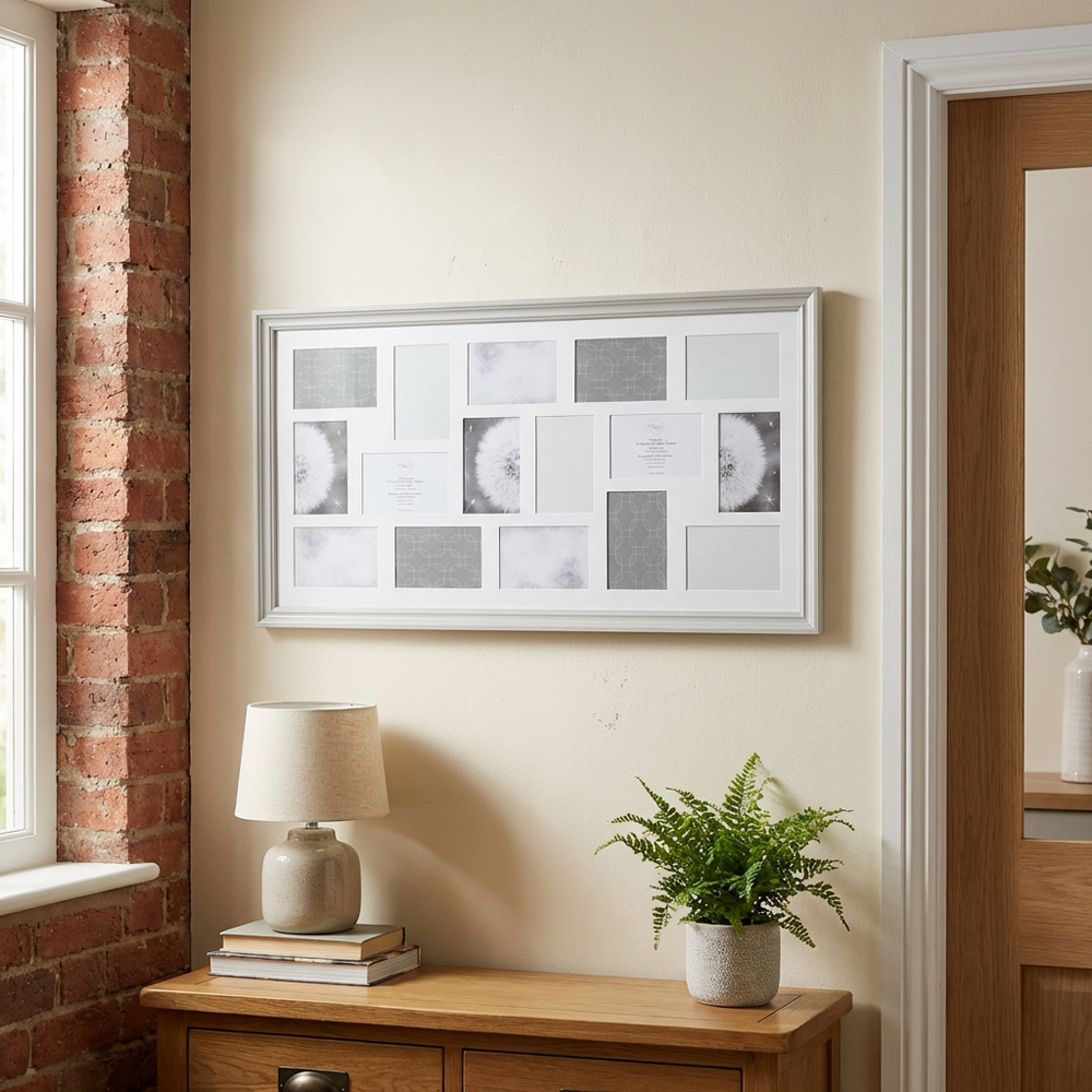 Soft Grey Aperture Collage Photo Frame 19 x 35.2 inch Image 5