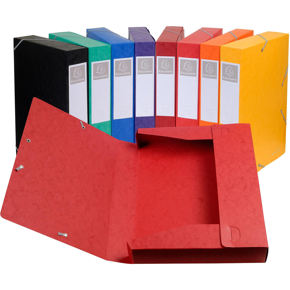 Exacompta A4 Assorted Colour Pressboard Box File 10 Pack Image 2