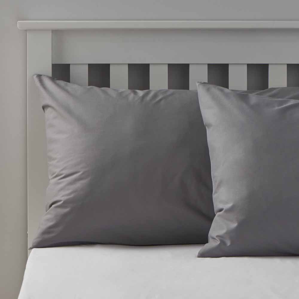 Wilko Charcoal Housewife Pillowcases 2pk Image 2