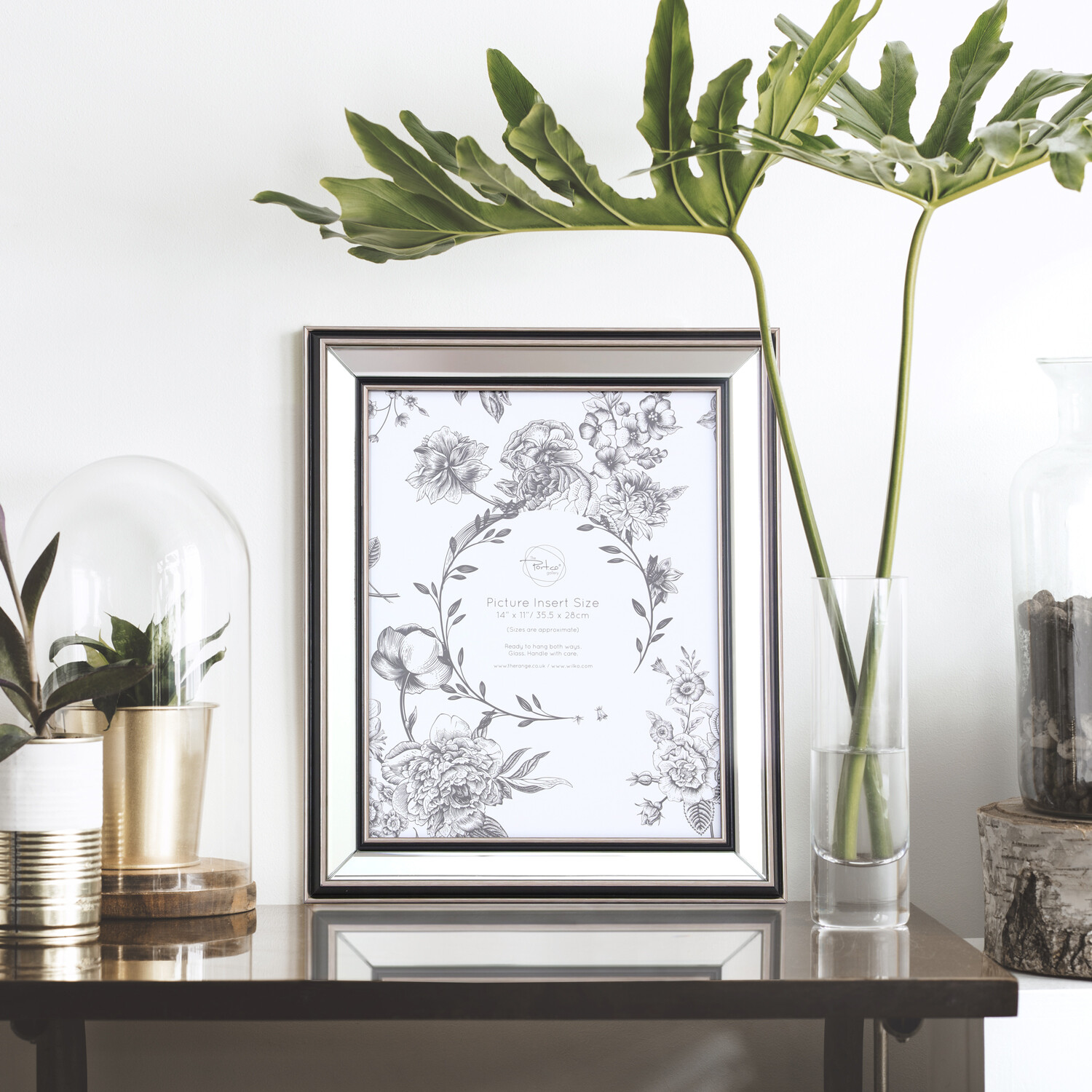 Mode Mirrored Photo Frame Silver 14 x 11in Image 2
