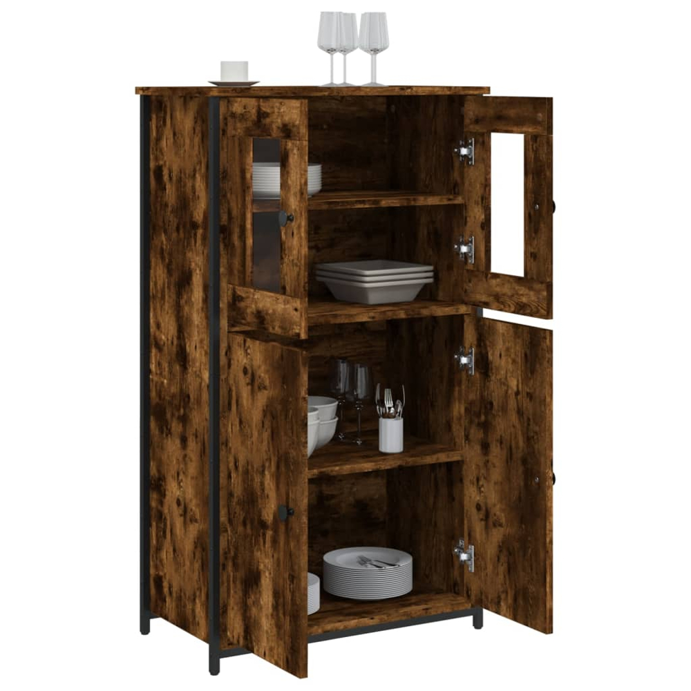 vidaXL 4 Door Smoked Oak Highboard Image 4