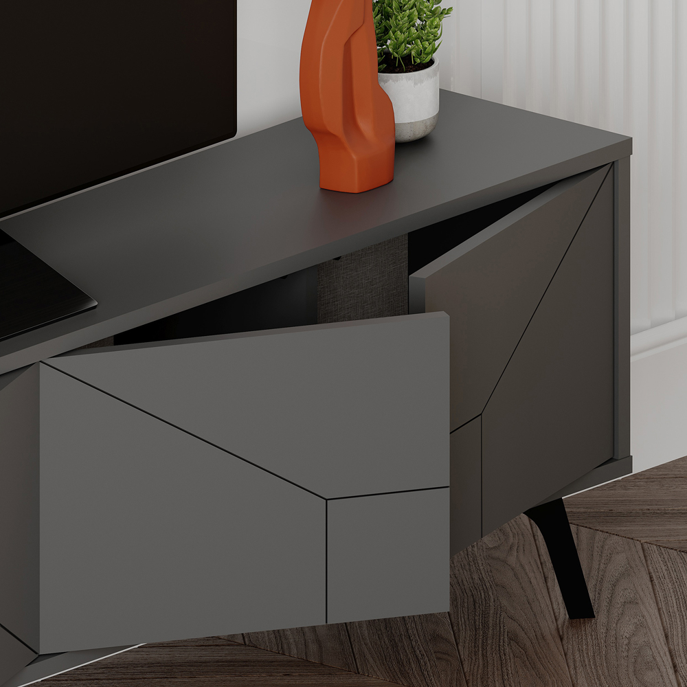 Decortie Dune Anthracite TV Stand with 4 Doors Image 5