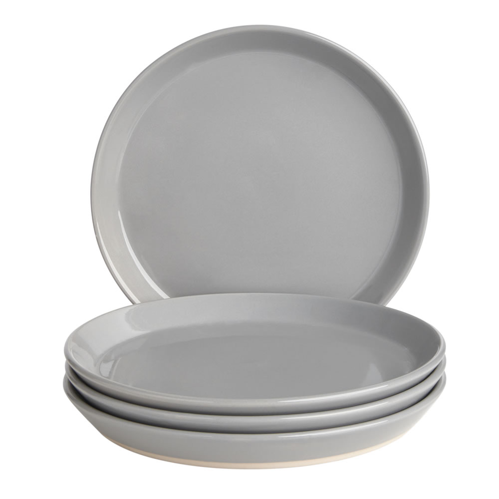 Wilko 12 piece Grey Dipped Dinner Set Wilko