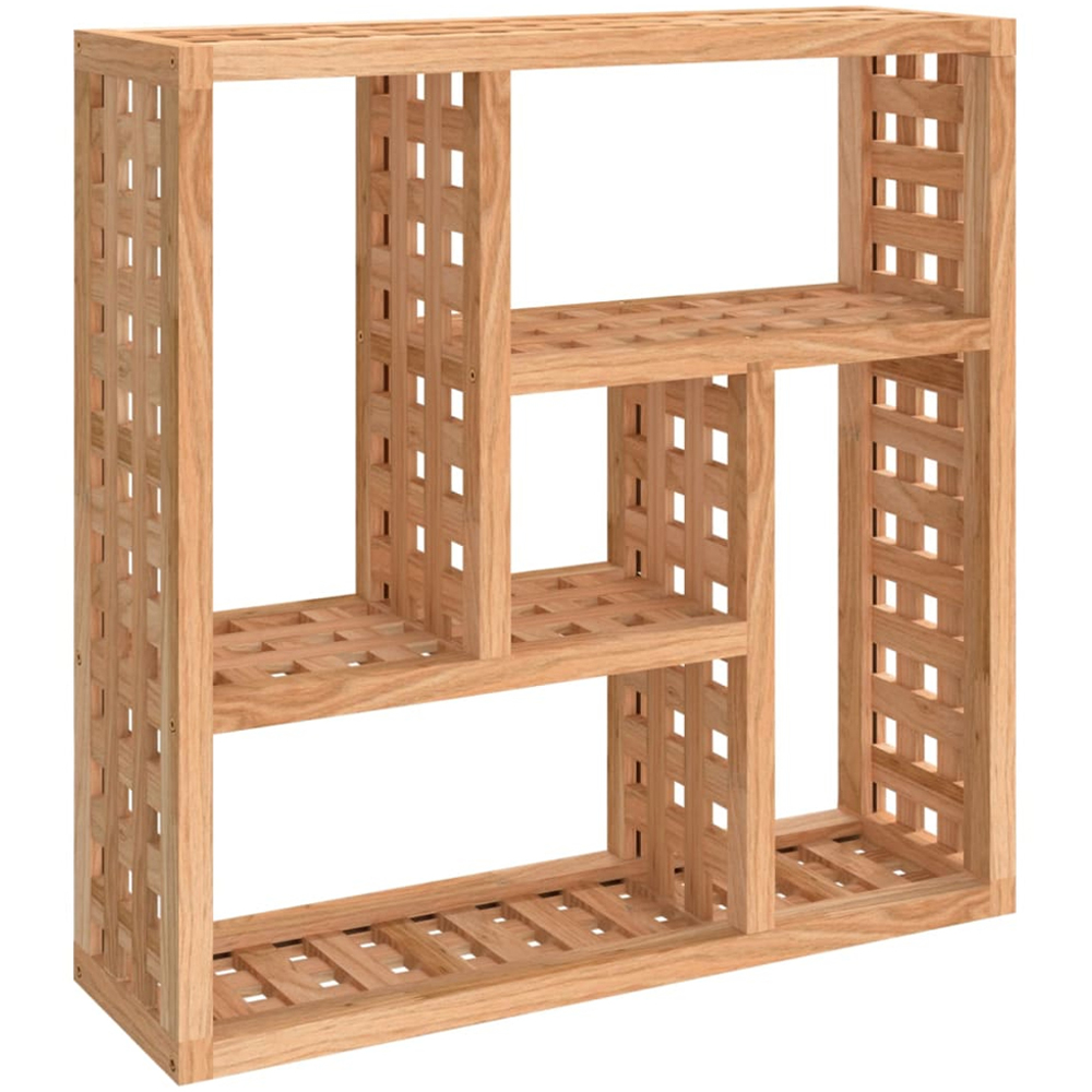 vidaXL 5 Shelf Walnut Solid Wood Floating Wall Shelf Image 1