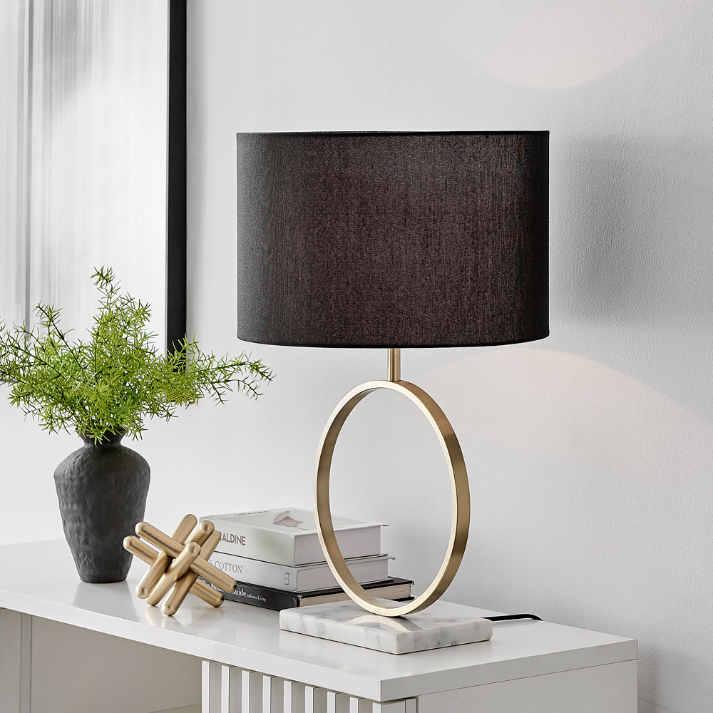 Furniturebox Crocus Black and Gold Table Lamp Image 2