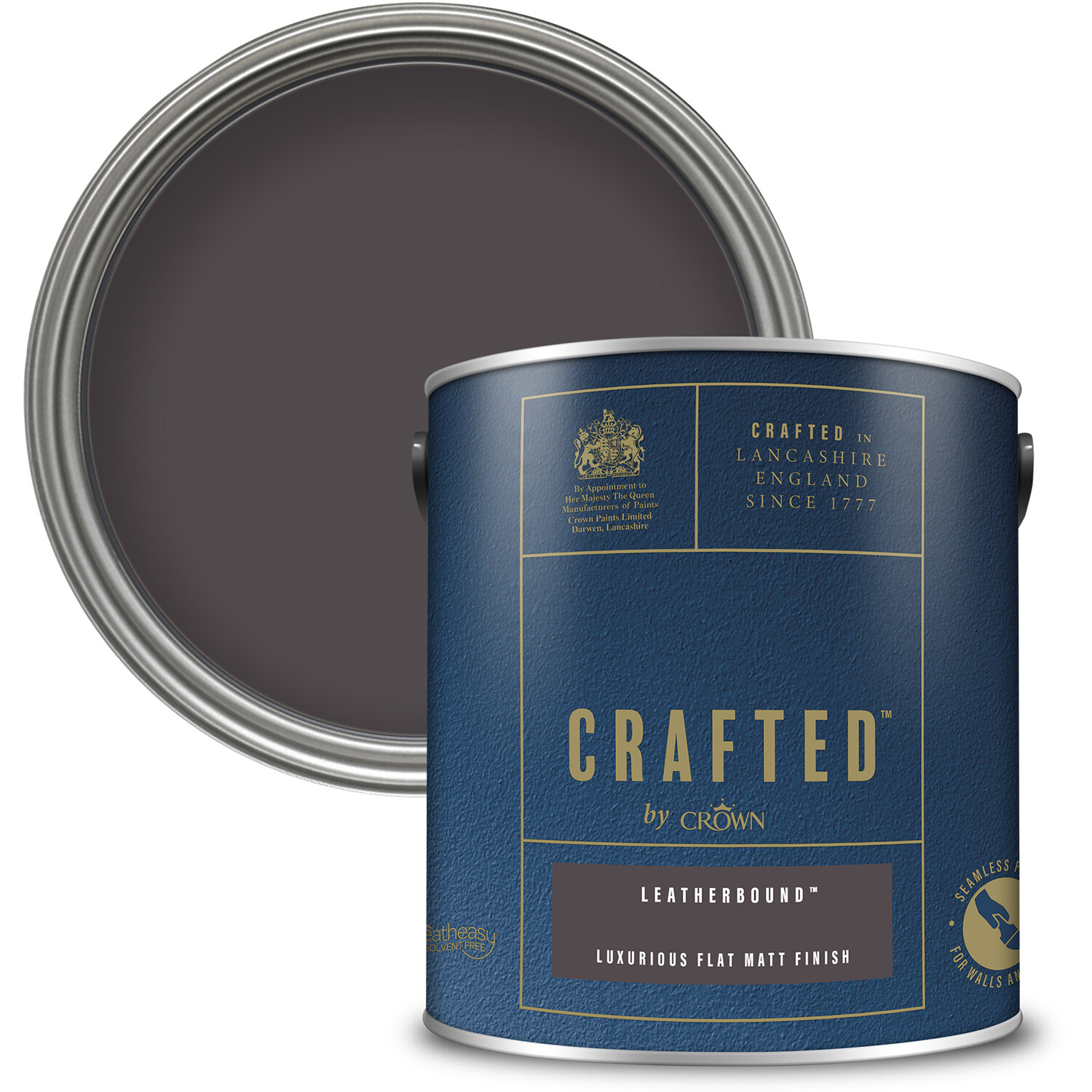 Crown Crafted Walls and Wood Leatherbound Luxurious Flat Matt Paint 2.5L Image 1