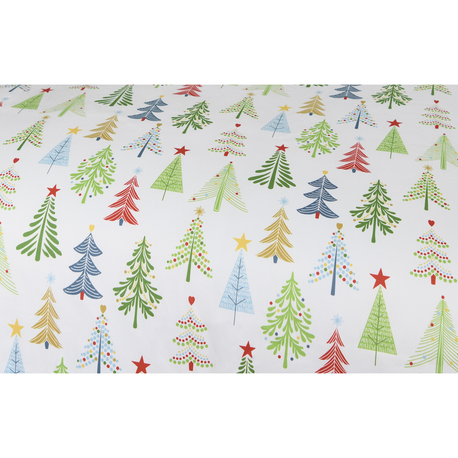 Christmas Tree Reversible Duvet Cover and Pillowcase Set - White / Single Image 3
