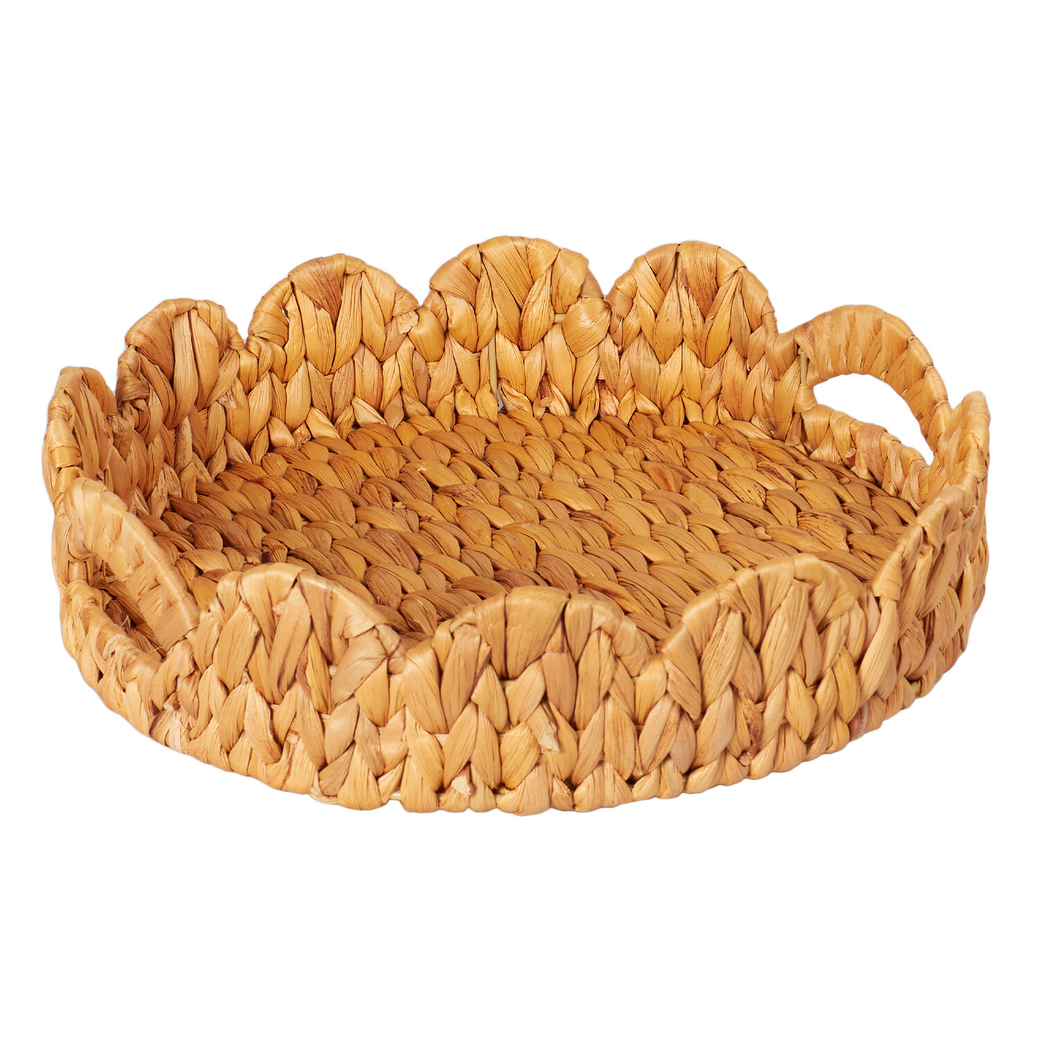 Brown Scalloped Edge Tray Ornament Image 1