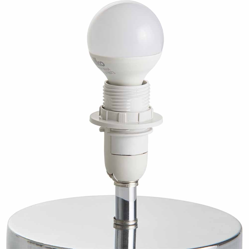 Wilko Chrome Table Lamp Grey Weave Wilko
