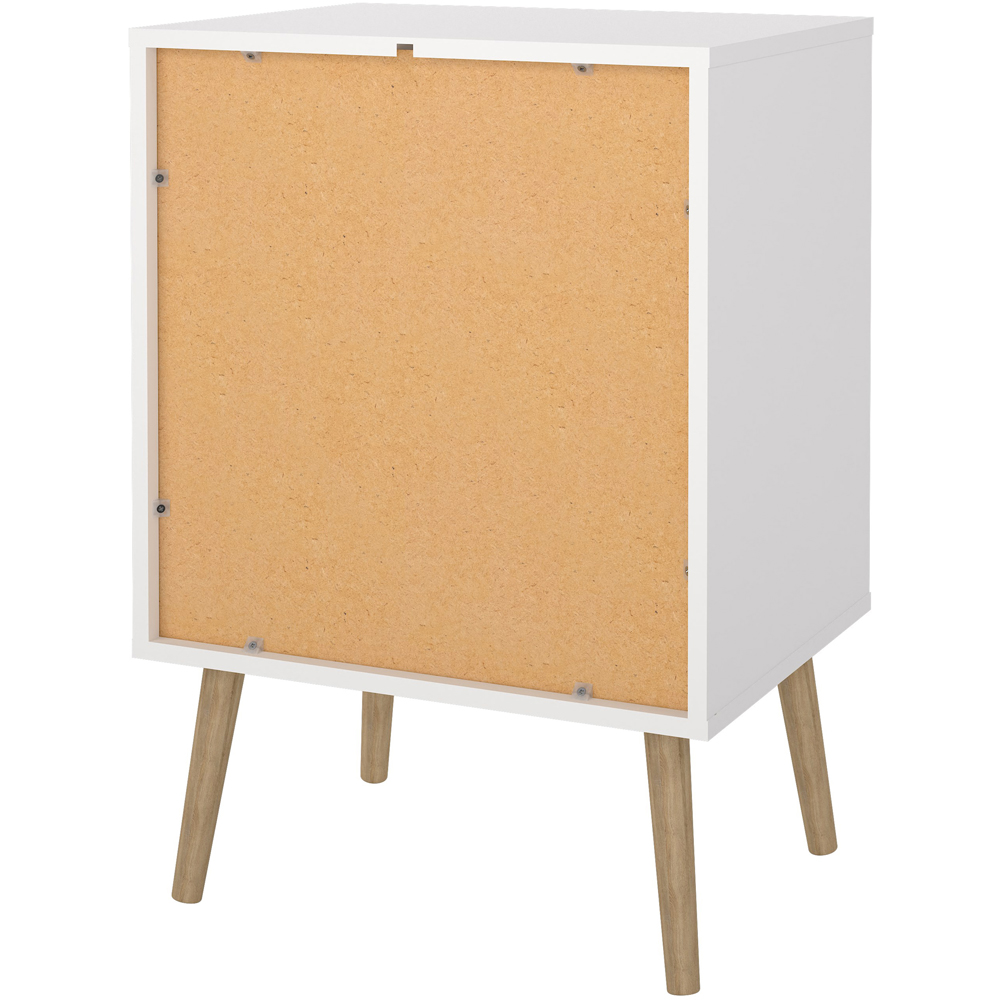 Florence Cumbria Single Door Single Drawer White Nightstand Image 5