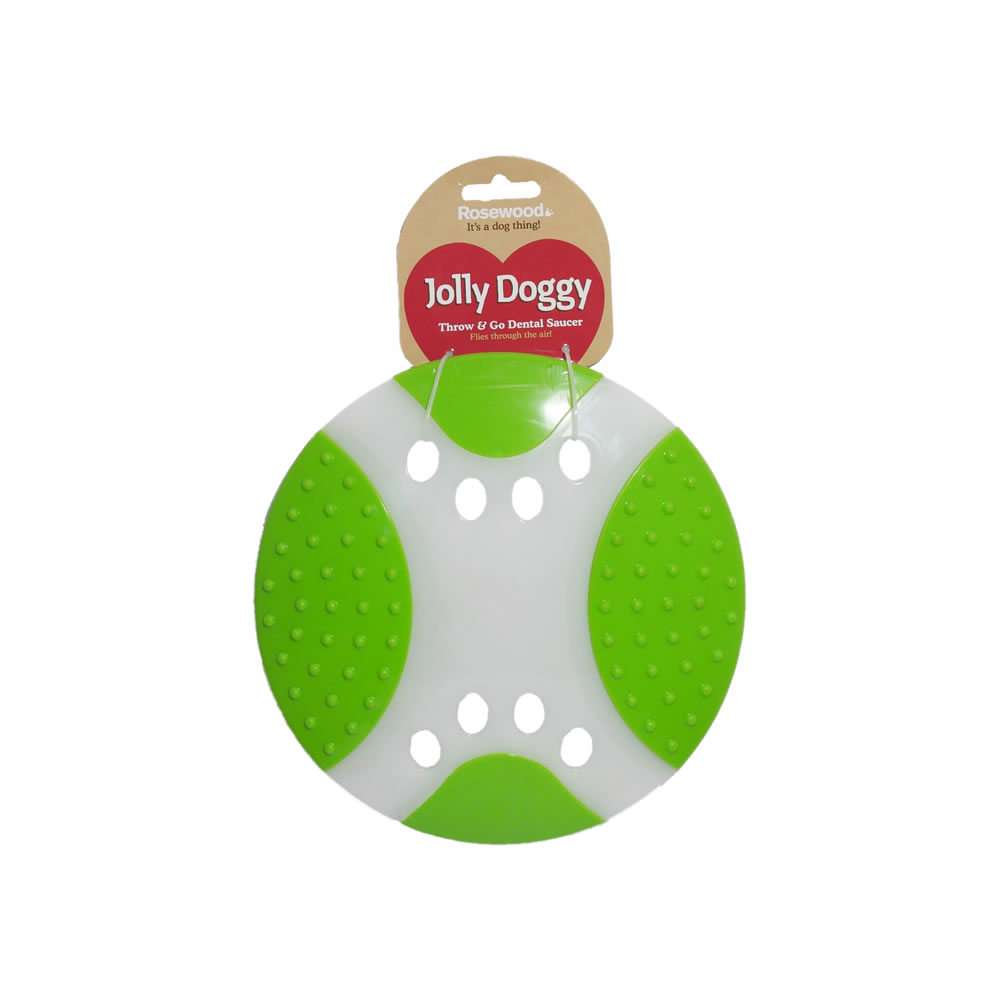 Rosewood Jolly Doggy Dental Saucer Dog Toy Image 1