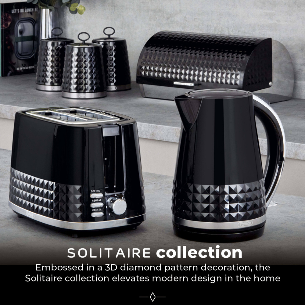 Tower 3 Piece Black Solitaire Canister Set Image 7