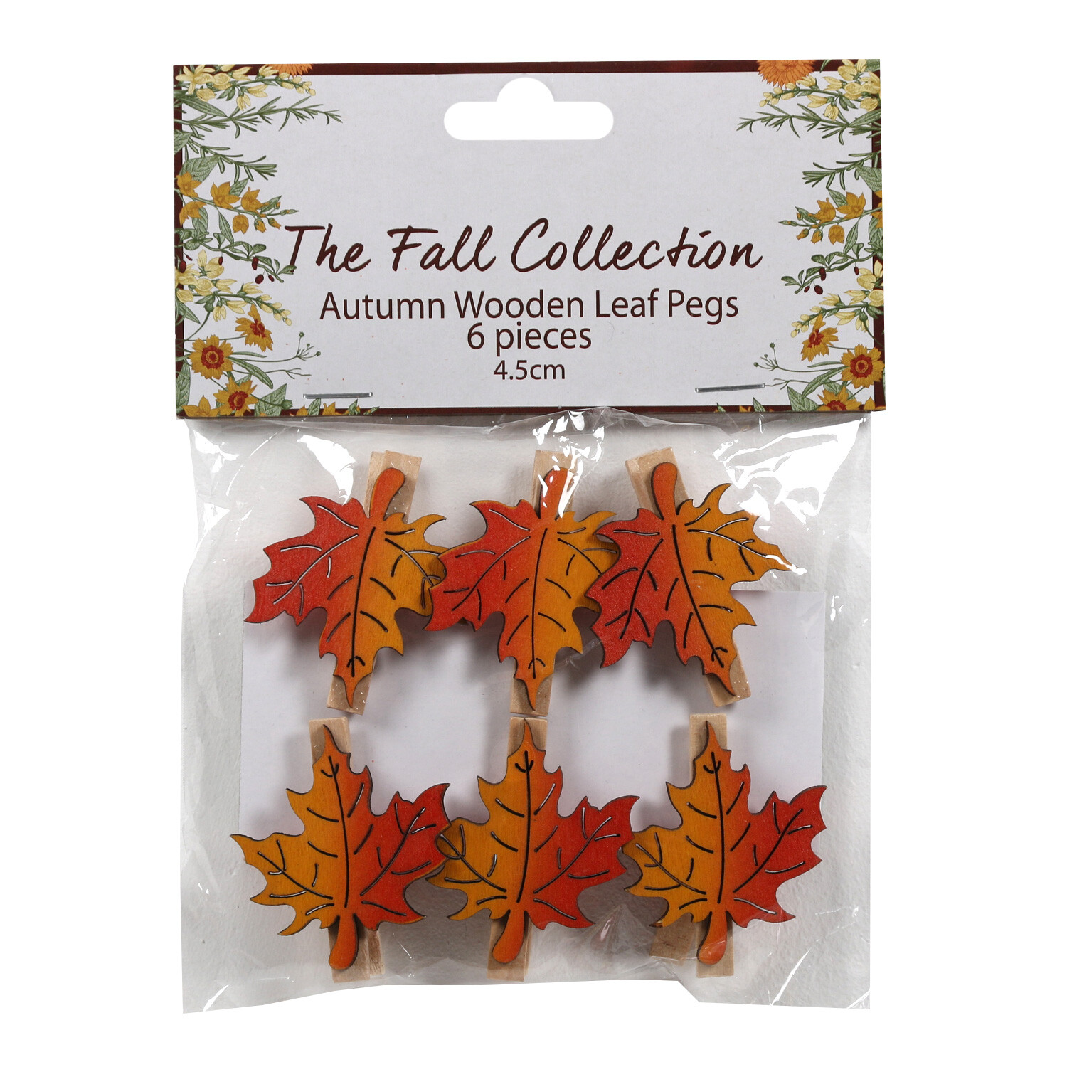 Autumn Wooden Leaf Pegs Image