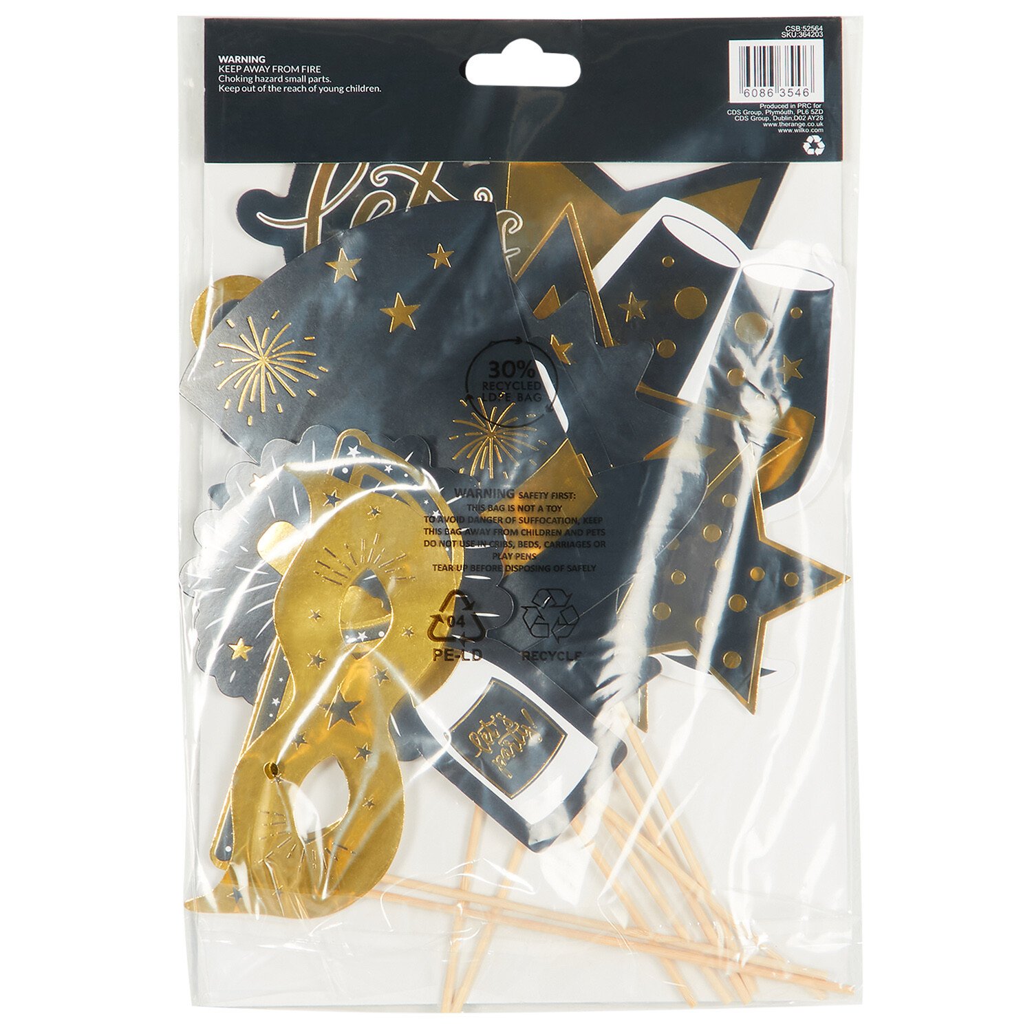 Pack of 10 Lets Party Photo Props Image 2
