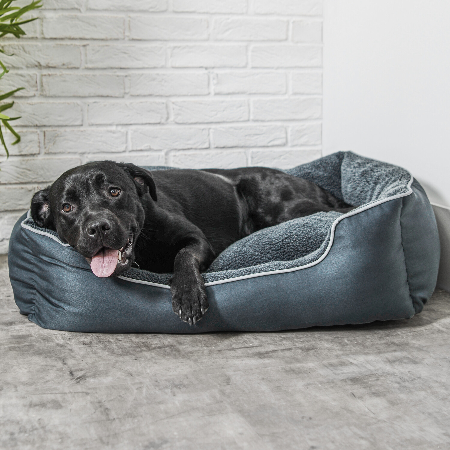 Clever Paws Smokey Grey RPET Rectangular Medium Pet Bed Image 2