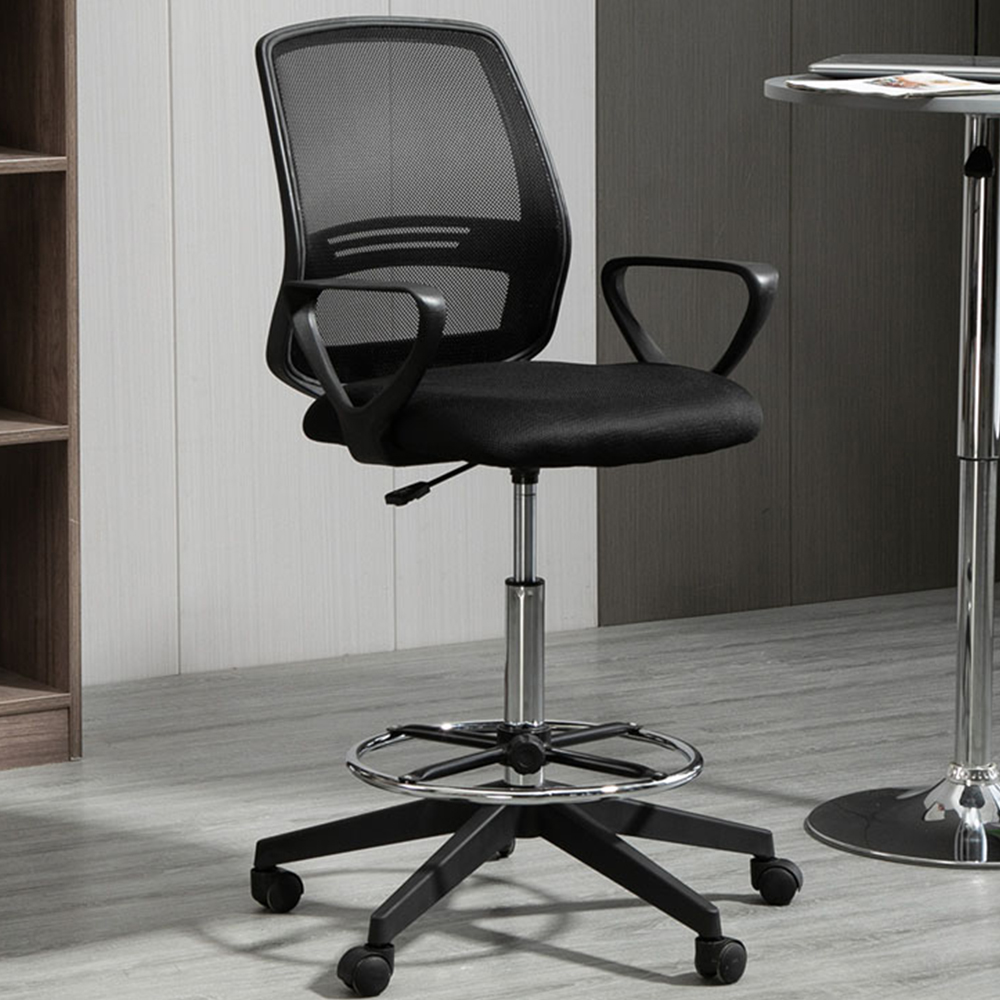 Portland Black Mesh Swivel Tall Back Office Chair Image 1