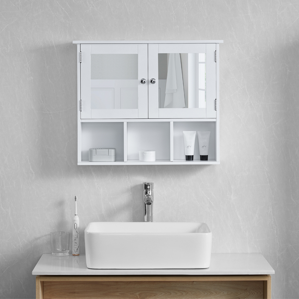 BATH VIDA Priano White 2 Door Mirror Bathroom Cabinet Image 4