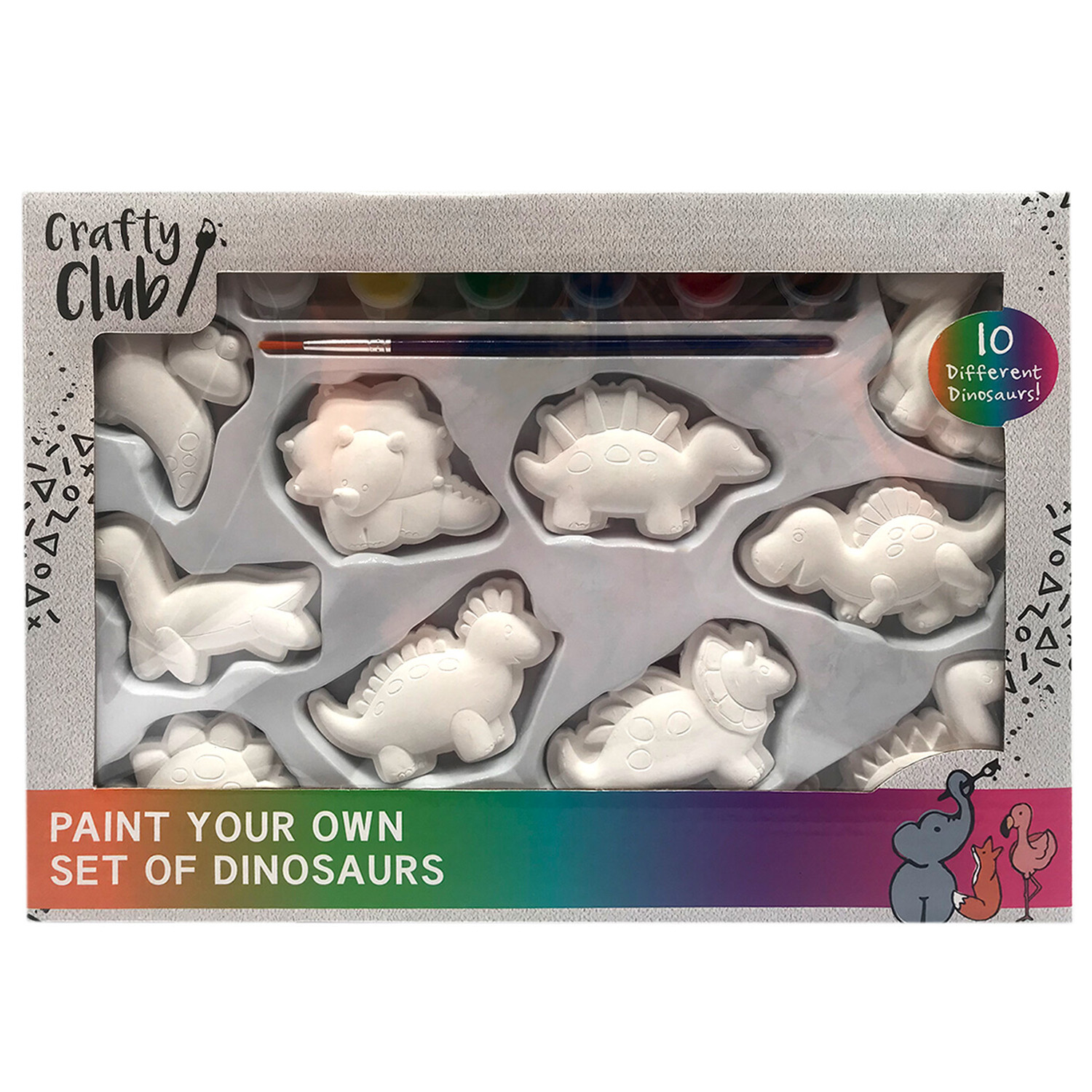 Crafty Club Paint Your Own Dinosaurs Plaster Figures Set 10 Pack Image