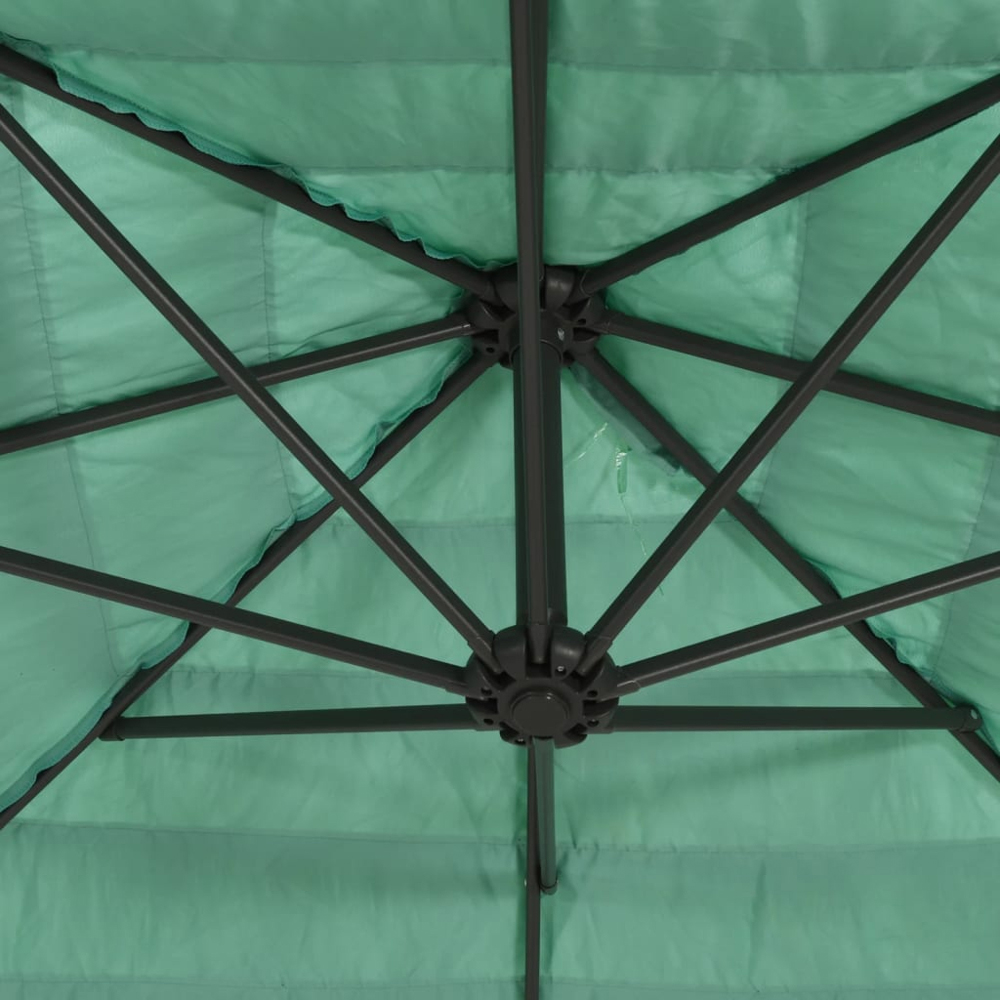 vidaXL Green Straw Top Cantilever Parasol with Steel Pole 2.6m Image 8