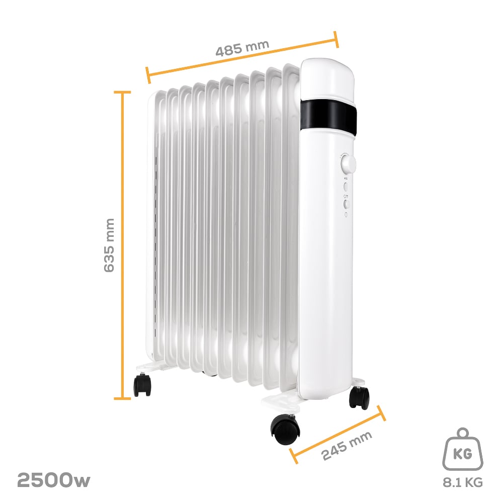 TCP Smart Free-Standing Oil Filled Radiator 2500W Image 5