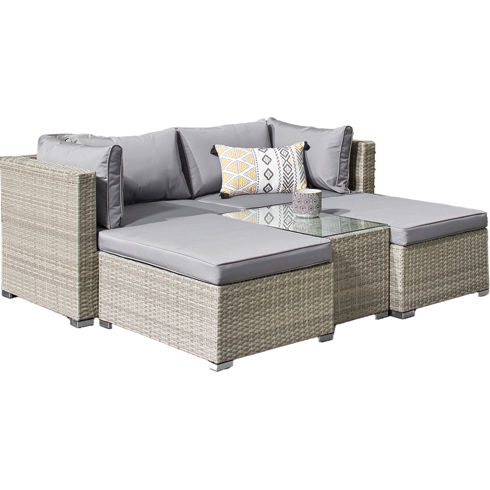 Outdoor Essentials Avalon 4 Seater Natural Rattan Patio Lounge Set Image 2