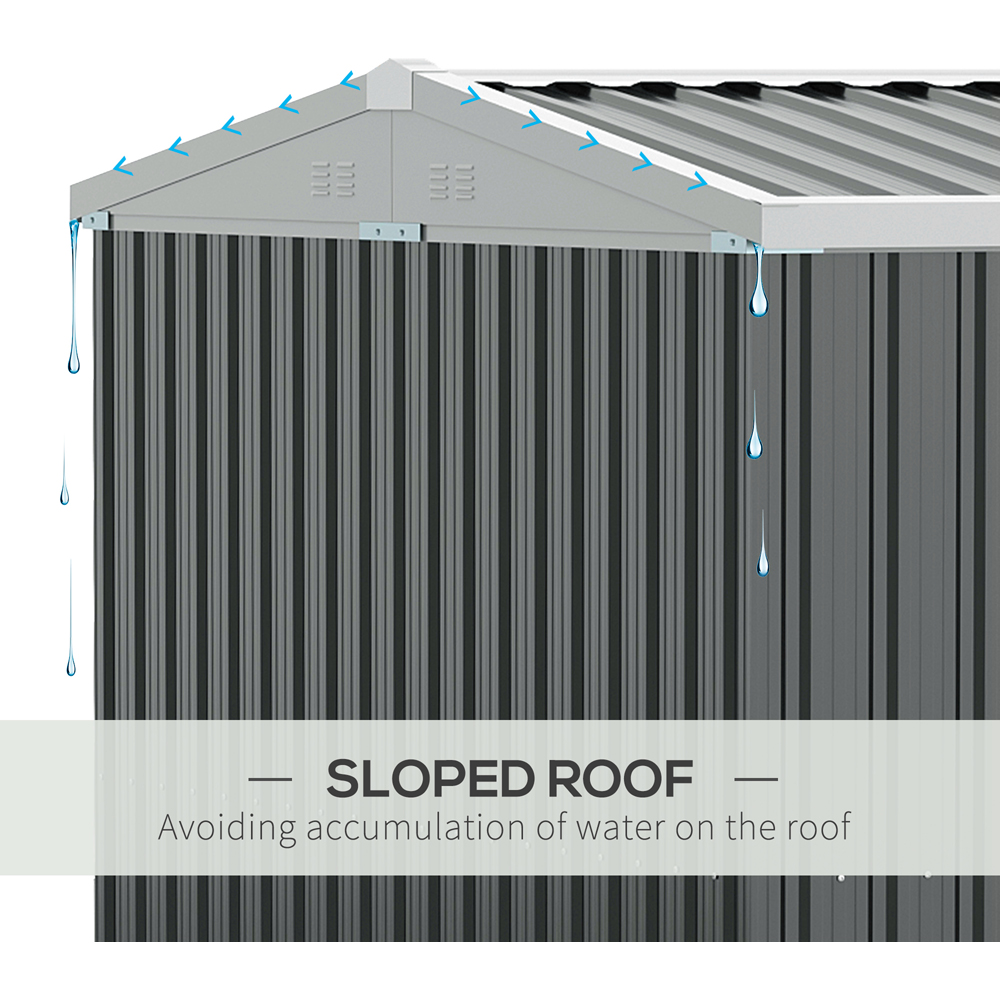 Outsunny 14x8ft Garden Storage Shed Grey Image 6