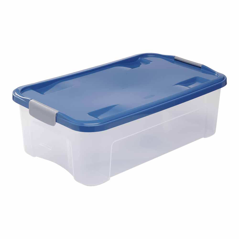 Wilko 32L Storage Box Blue Wilko
