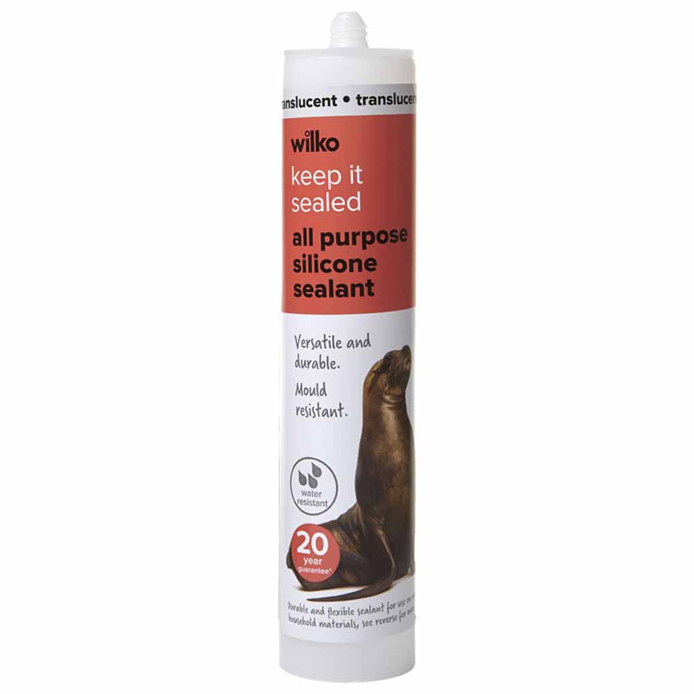 Wilko All-Purpose Translucent Silicone Sealant 300ml Image