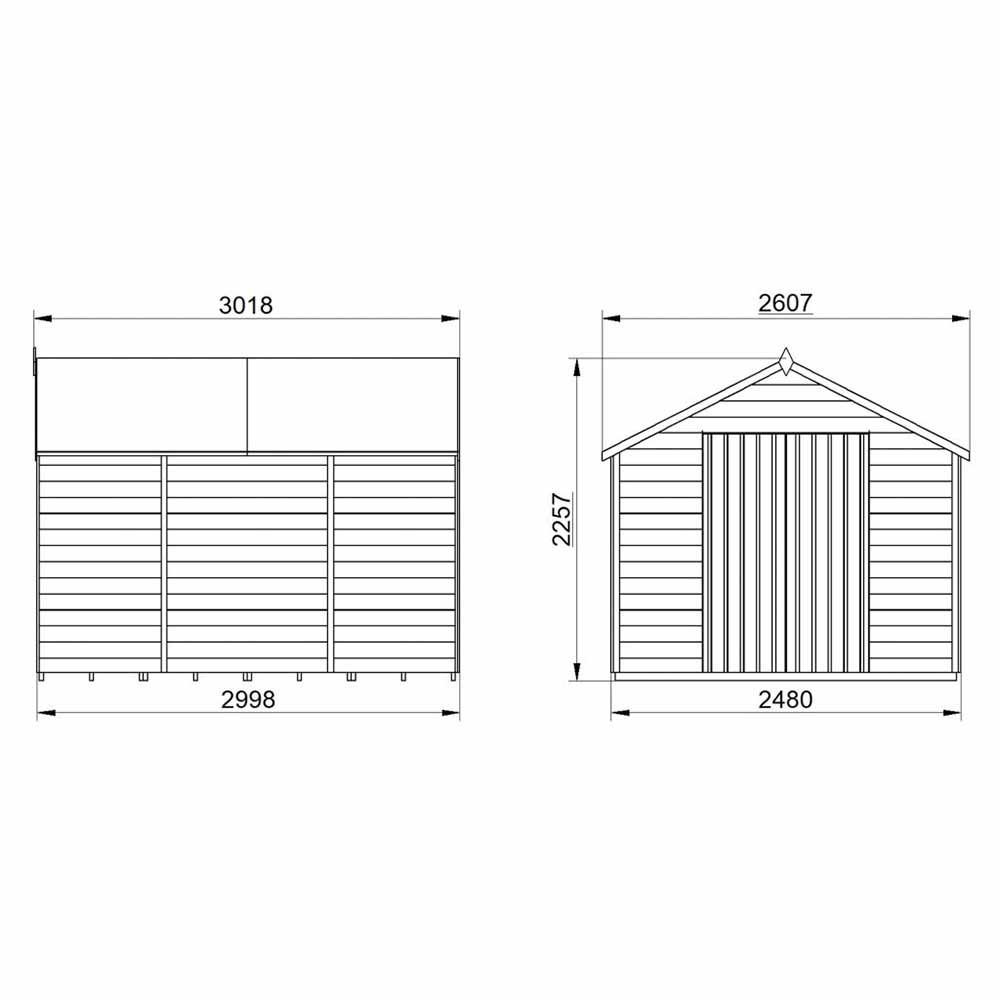 Forest Garden 10 x 8ft Double Door Pressure Treated Overlap Apex Shed Image 5