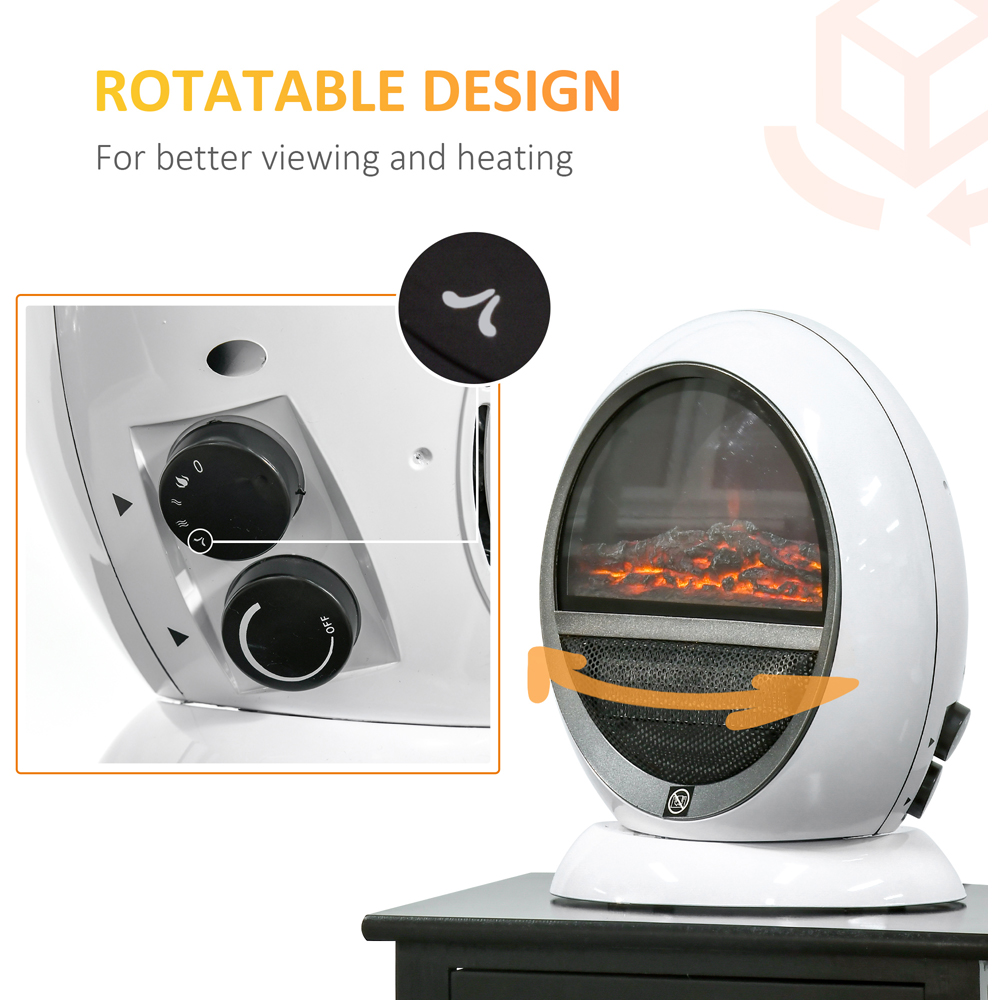 HOMCOM Ava Rotatable Electric Fireplace Heater Image 4