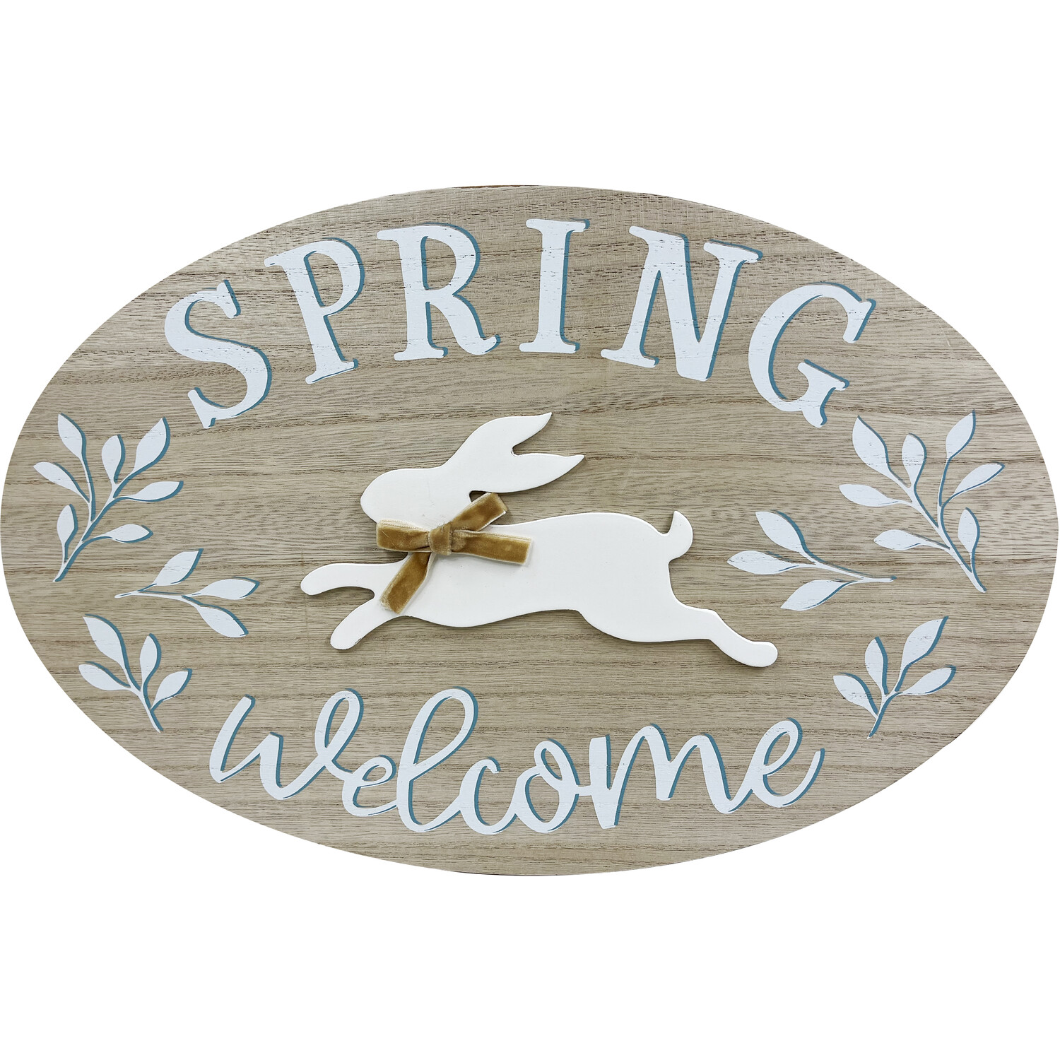 Welcome Spring Bunny Plaque - Brown Image 2