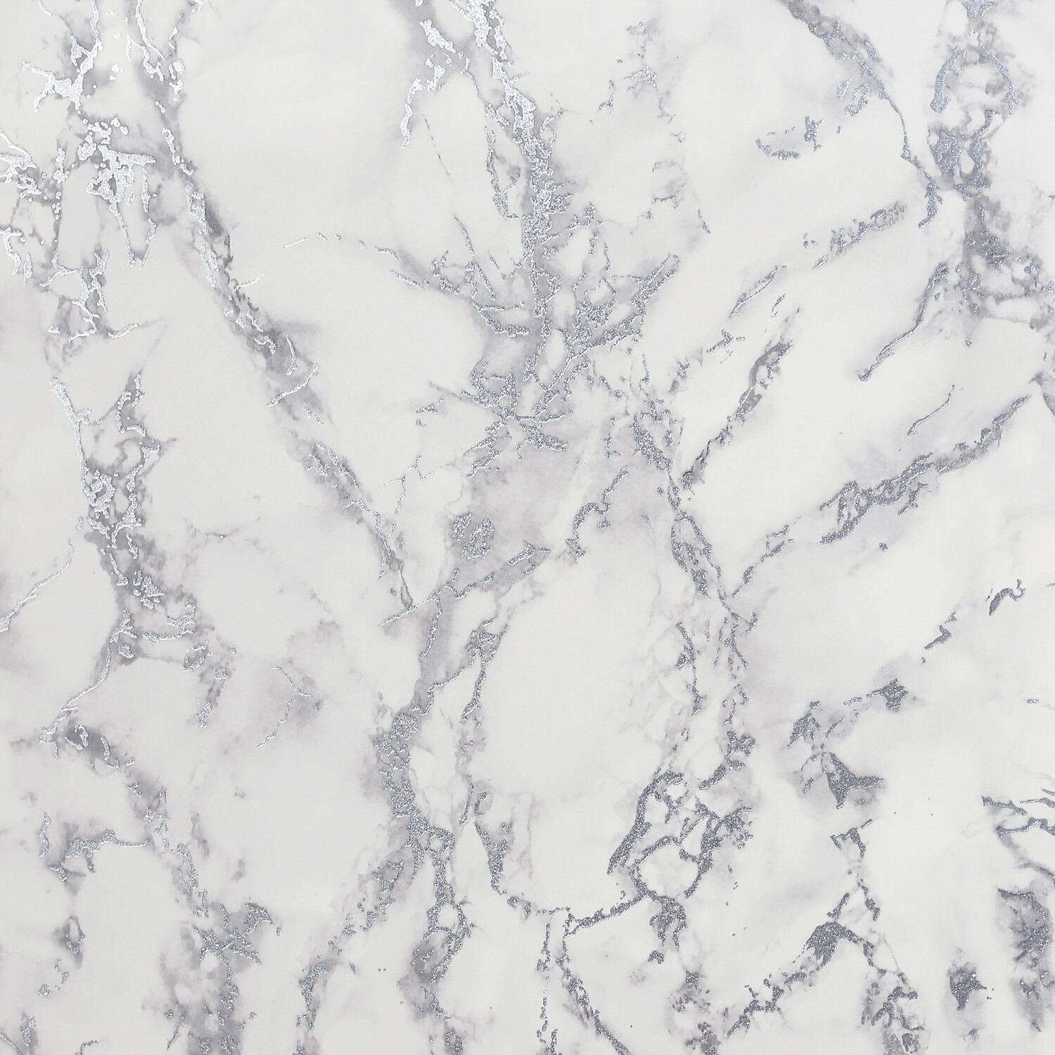 Carrara Marble Effect Wallpaper - Silver Image 1