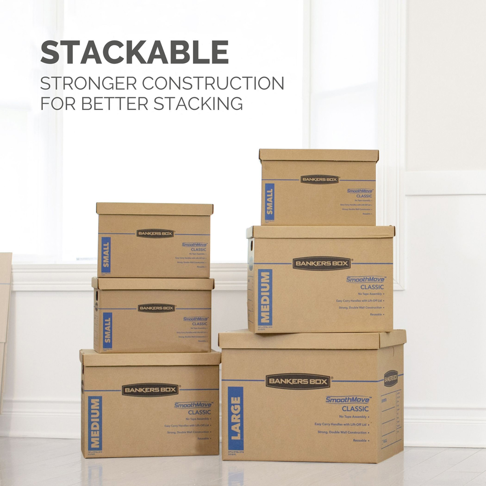 Fellowes SmoothMove 32L Classic Cardboard Box 10 Pack Image 7