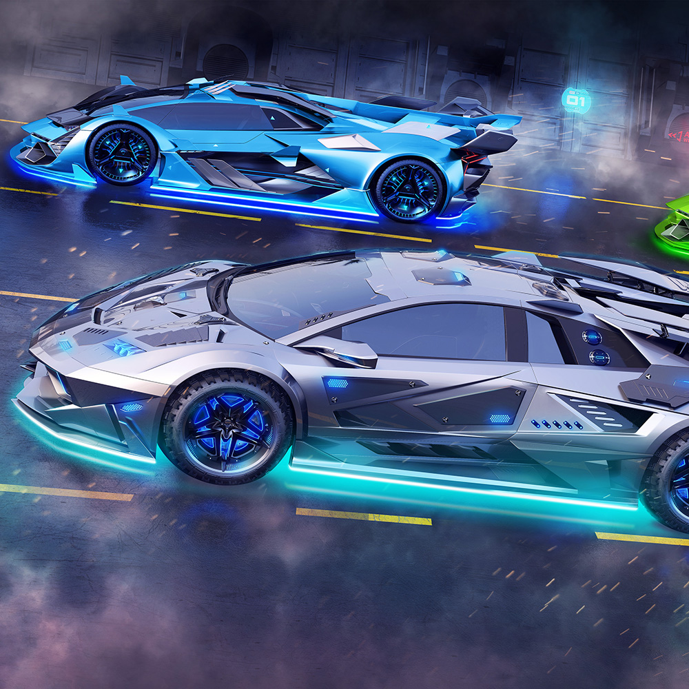 Walltastic Neon Supercars Wall Mural Image 2