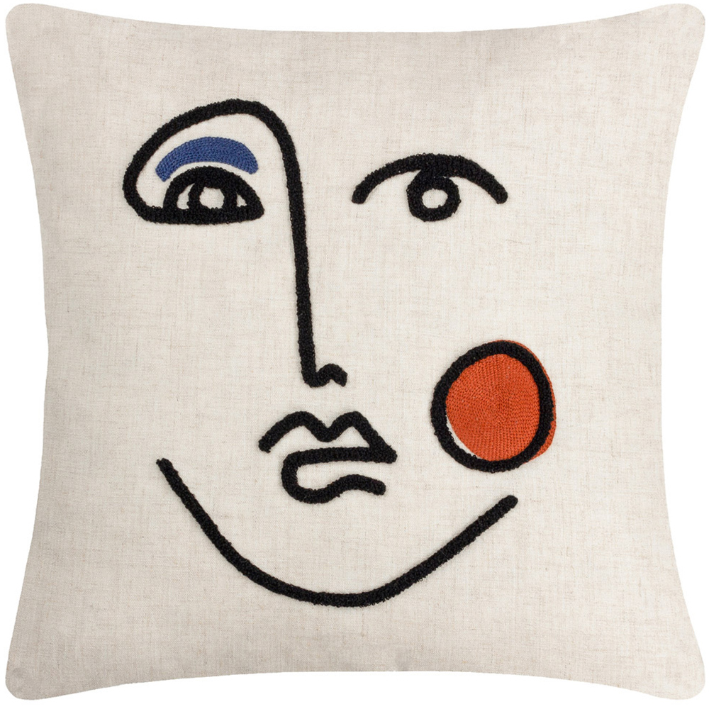 furn. Cleo Ginger Navy Linear Woven Cushion Image 1