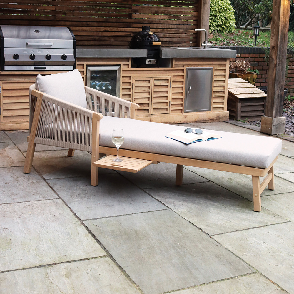 Royalcraft Roma Sunlounger with Pullout Side Tray Image 3