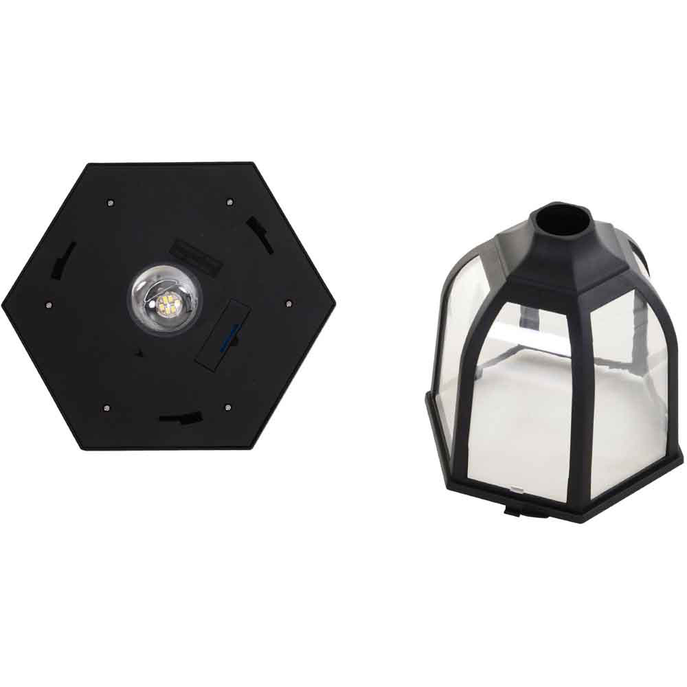 Outsunny 1.77m Black LED Solar Powered Lamp Post Image 3