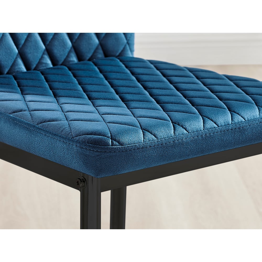 Furniturebox Copeland Valera Marble Effect 4 Seater Dining Set White Navy Blue and Black Image 7