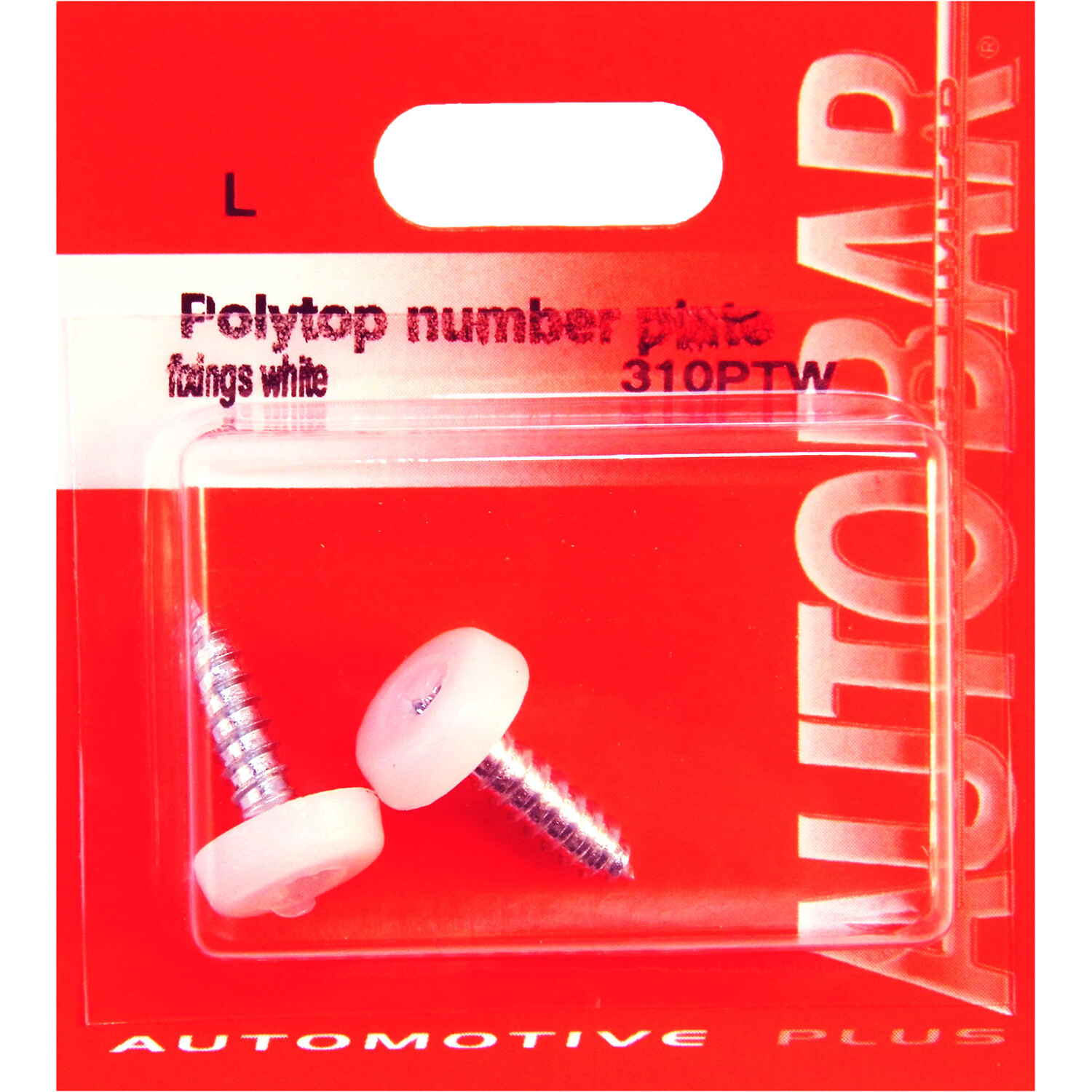 Polytop Number Plate Fittings - White Image