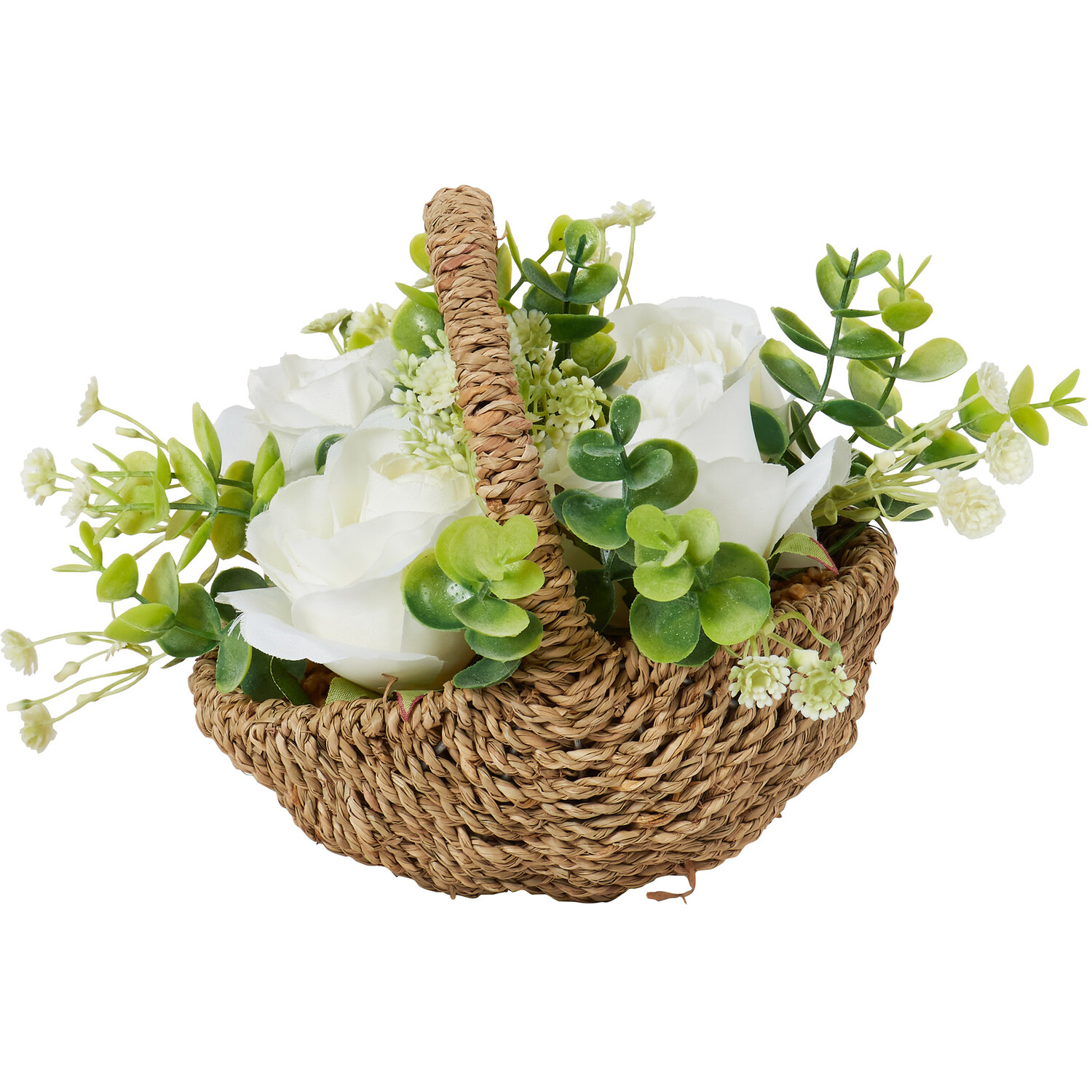 Rose Artificial Flower in Basket Image 1