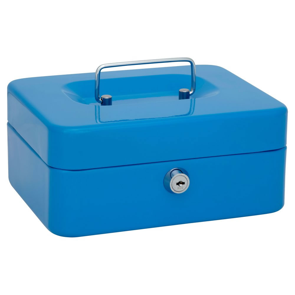 Wilko Blue Metal Cash Box Image
