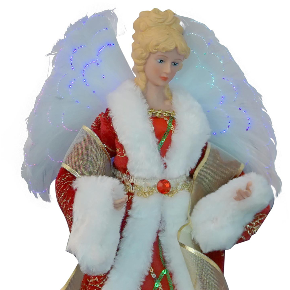 Red Standing Angel with LED Wings Decoration Image 4