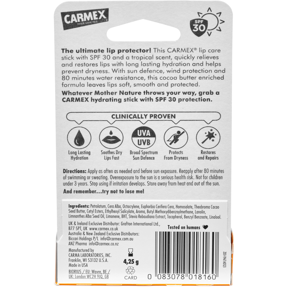 Carmex SPF 30 Stick Lip Balm Image 2