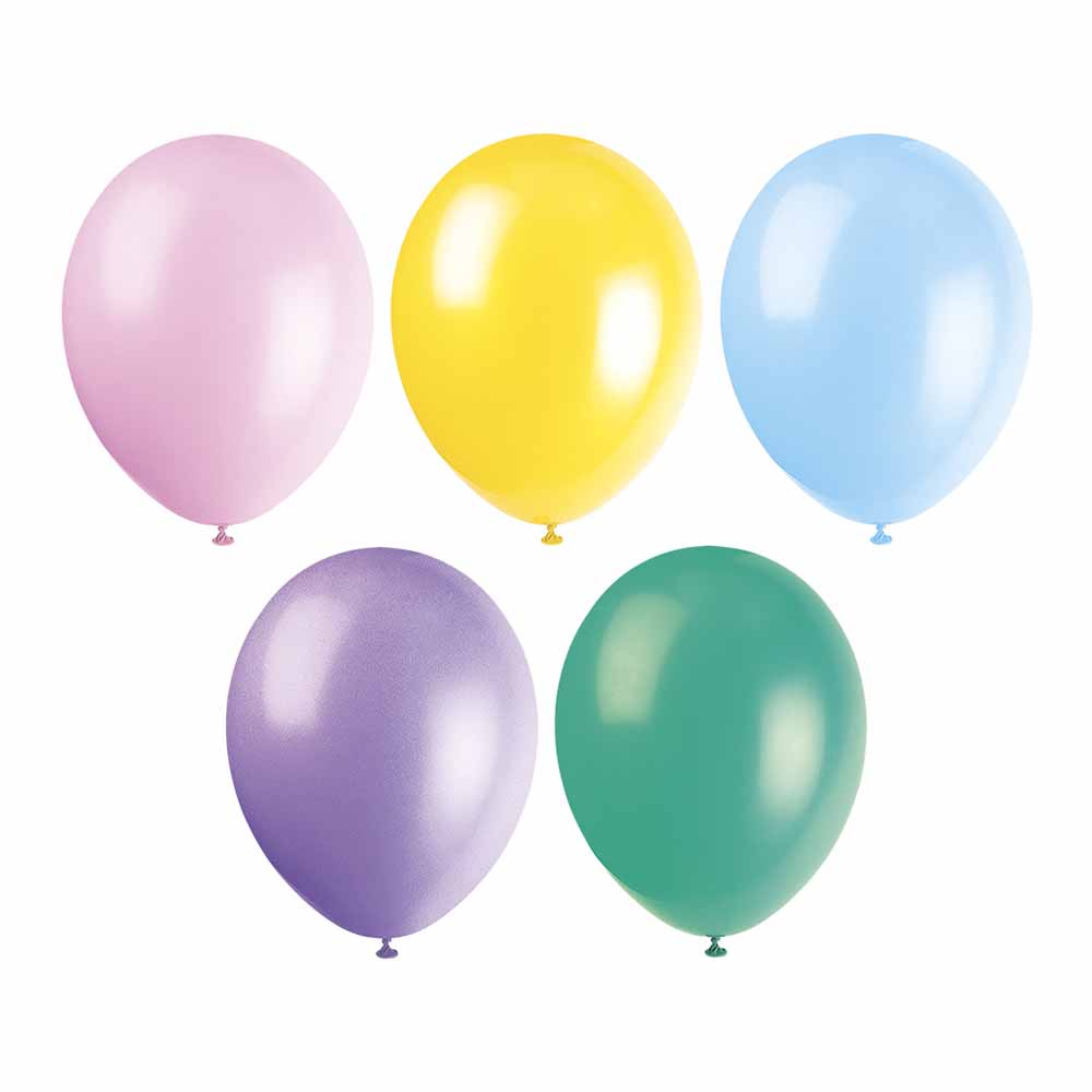 Wilko 12in Pastel Colour Balloons 10pk Natural Latex