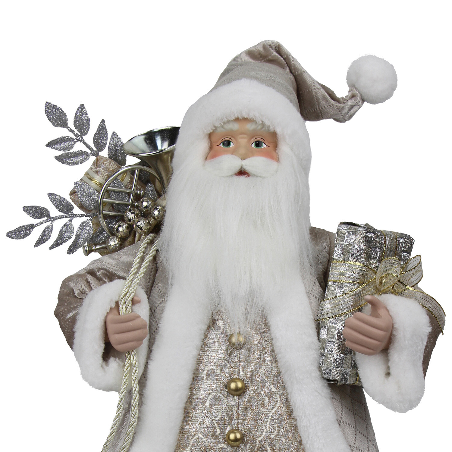 Gold and Champagne Standing Santa Christmas Decoration Image 2