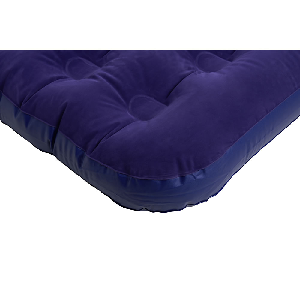 Wilko Double Flocked Airbed Blue Image 2