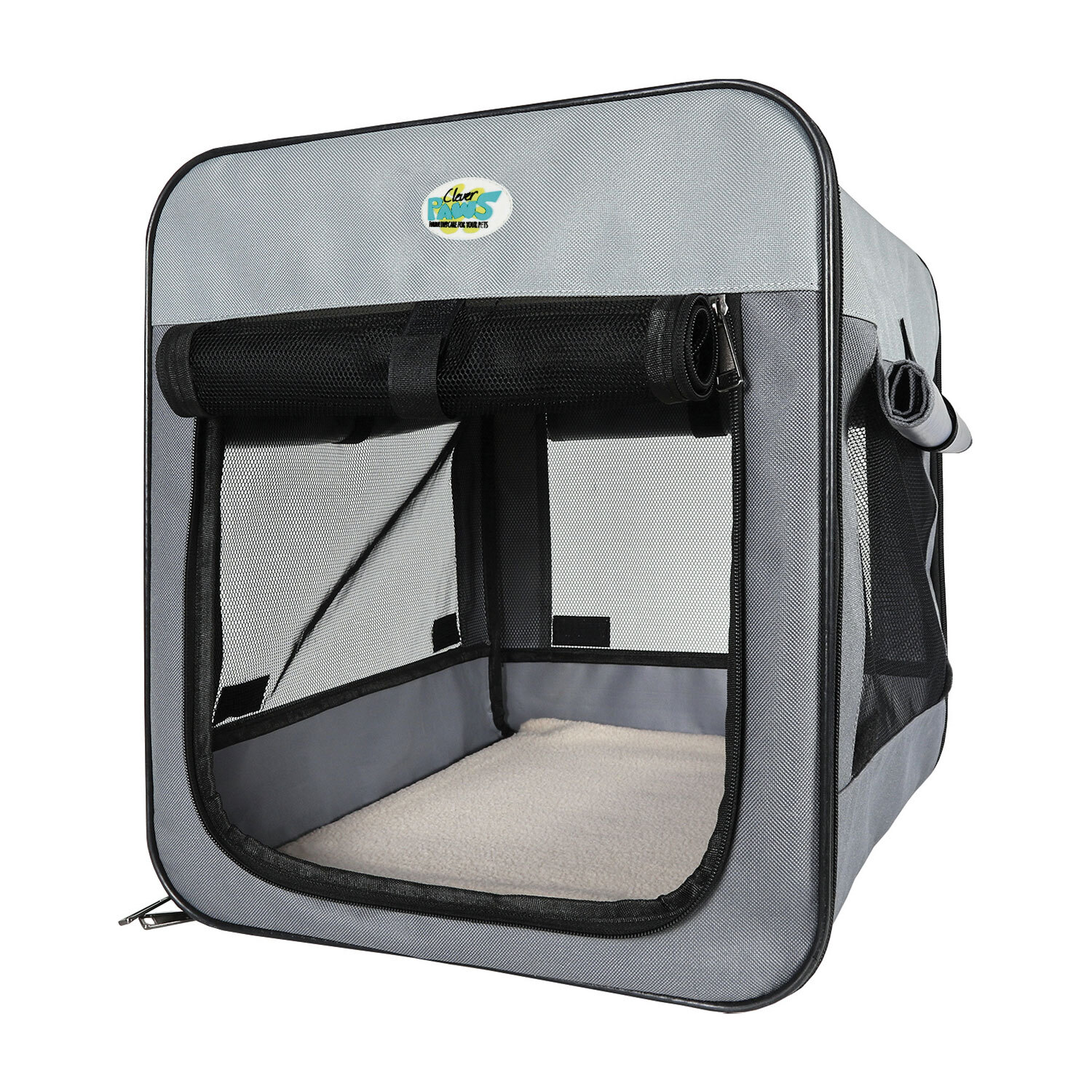 Soft Portable Pet Kennel Grey XL Image 2